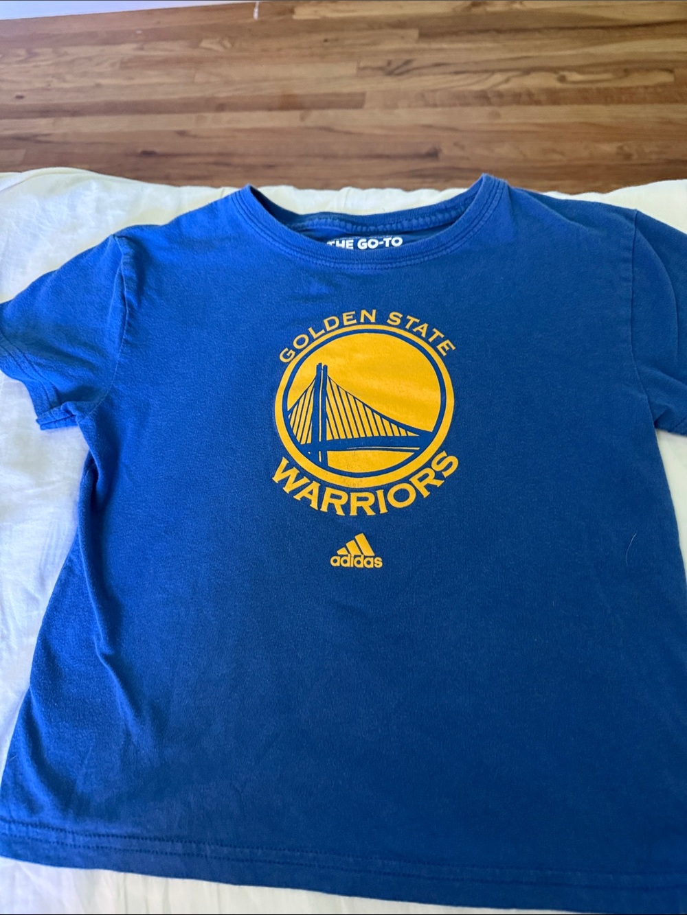 adidas Blue and Yellow Golden State Warriors Kids Tee